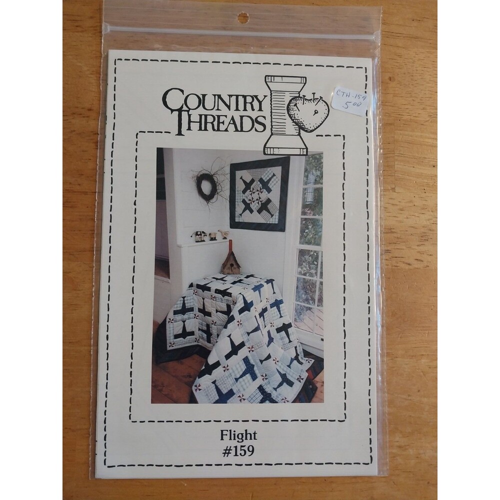 NEW 1990 Country Threads Sewing Pattern 159 Flight 159 Twin Wall Quilt Vtg 14399